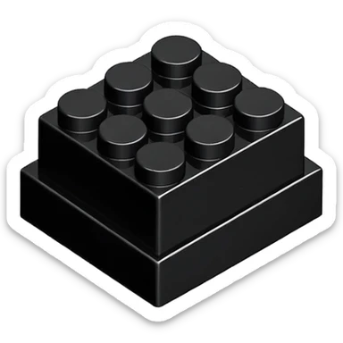 A good looking, realistic and isometric lego black on white background sticker