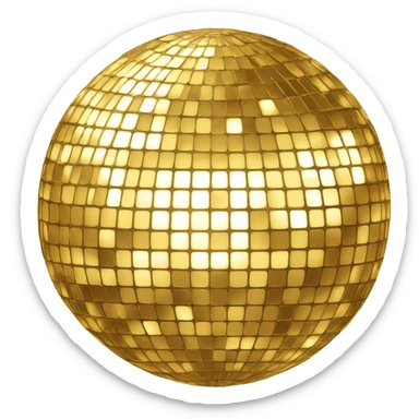 super sparkly gold disco ball sticker