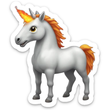 Une licorne qui pète du feu sticker
