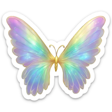 Iridescent fairy wings sticker