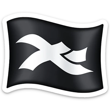 White flag with a black flag inside with a another white flag inside sticker