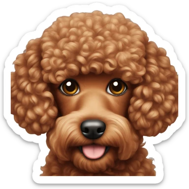 Red small poodle  sticker