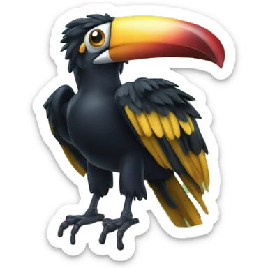 um tucano com a cabeça bem maior em relação a corpo sticker