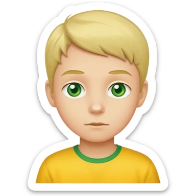 green eyed, yellow shirt kid sticker
