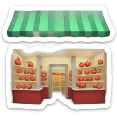 Red apple shop sticker