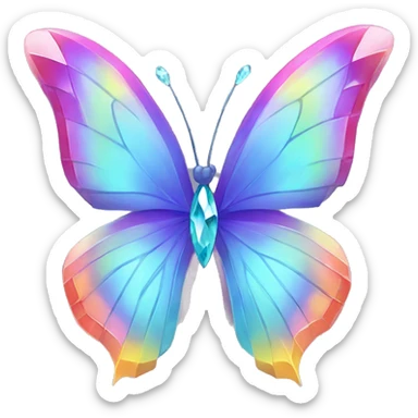 Rainbow-Diamond-Gem-Butterfly-Fakémon sticker