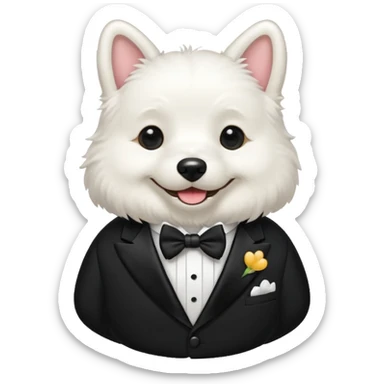 cute blob  dog in a tuxedo sticker