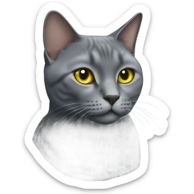 Full body portrait of a chartreux cat sticker