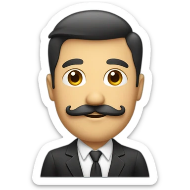 Homme avec une moustache rectangulaire sticker
