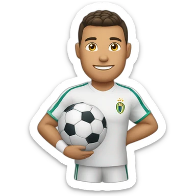 Ronaldo avec un ballon dans les mains sticker