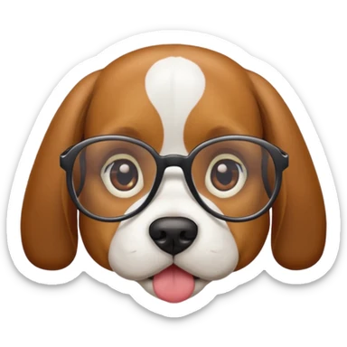 beagle dog wearing glasses sticker