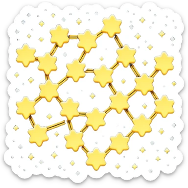 Pixel art icon of a glowing constellation made of connected stars, symbolizing knowledge paths and courses. 
Minimalistic, clean pixel style, soft glow, readable at small size, centered, no background, designed for dark UI.
 sticker