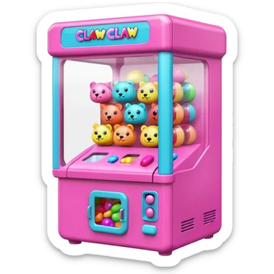 pink claw machine sticker