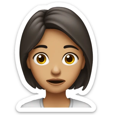 dissatisfied brunette sticker