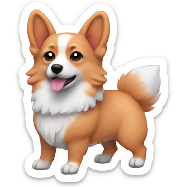 pink skin and pink furry colored corgi completely pink sticker