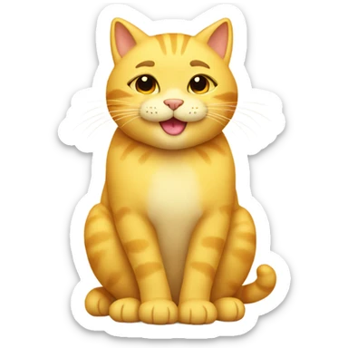 Cozy yellow cat with smiling face  sticker