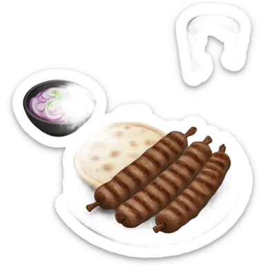 Bosnian national dish called cevapi from restaurant zeljo  sticker