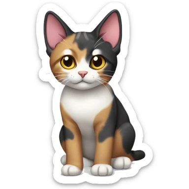 Tricolor fold-eared cat sticker
