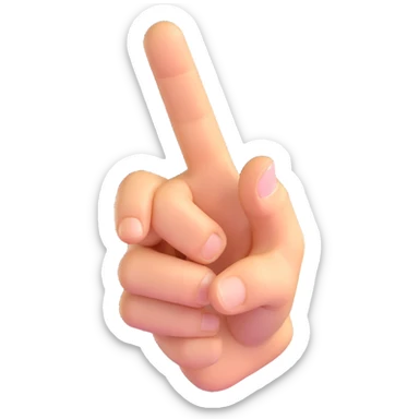 a hand with the index finger pointing forward, 3D emoji style sticker