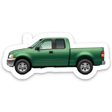 2001 Ford F150 pickup truck side view green sticker