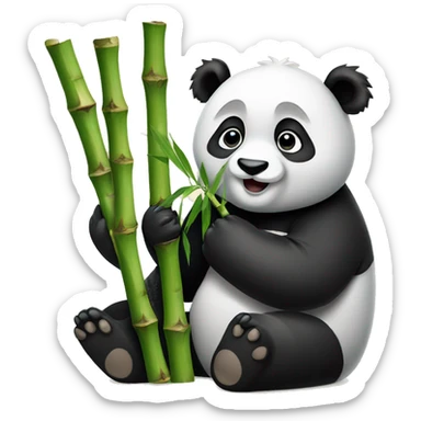 Panda eating bamboo  sticker