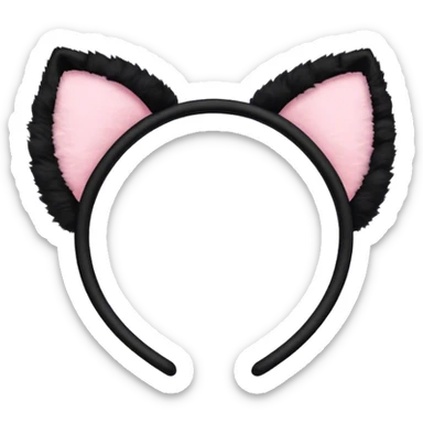 Black cat ears hair hoop sticker