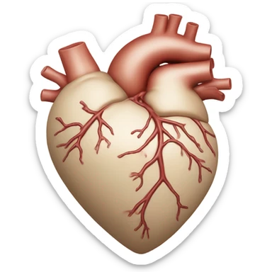 Beige heart beating  sticker