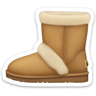 Uggs shoe short with no person tan with fur sticker