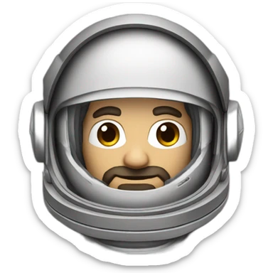 caucasian dark-bearded astronaut with white-glasses sticker