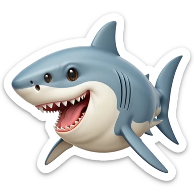 Shark with tongue out laughing sticker