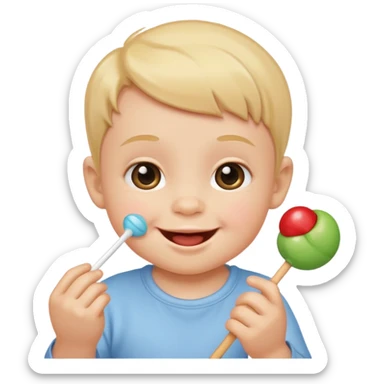 emoji cute baby with sucker (only head, no ears) sticker