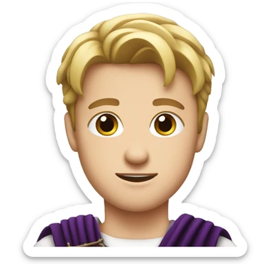 Young white Guy in a purple kilt sticker