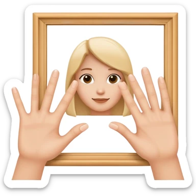 fingers making a frame gesture, photographer framing sticker