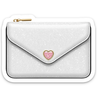 glitter white wallet sticker
