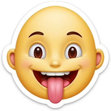 face with a big smile and tongue out, savoring something tasty sticker
