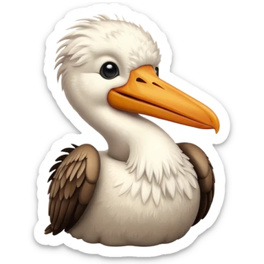 Create a really cute,  simple, cartoon pelican emoji that i can copy and paste into text sticker