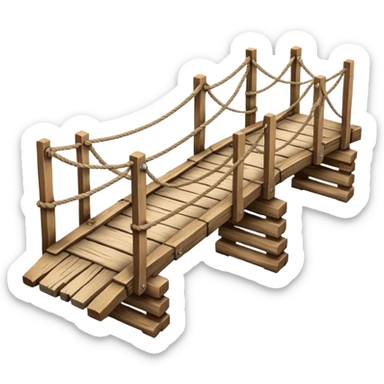 bridge made off rope and wood side view sticker