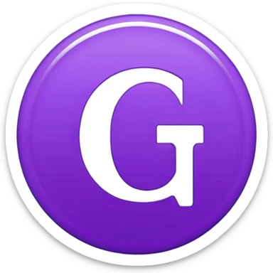 Purple circle 🟣 with letters iG in it - lowercase i and Capital G sticker