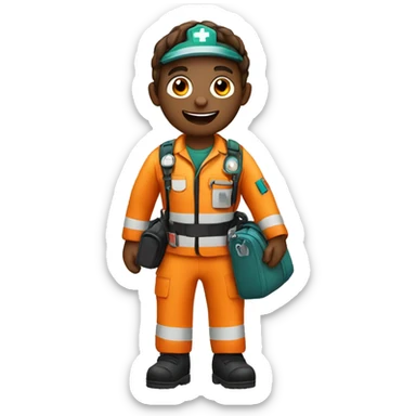Paramedic with orang bag sticker