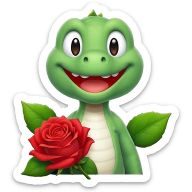 yoshi rose qui et sur mario sticker