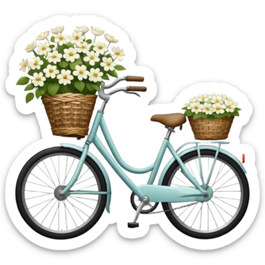 Bicycle with white flowers in front sticker
