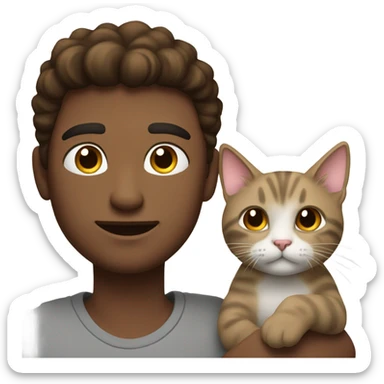 casual portrait of a man with cat sticker