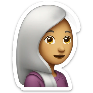 shy woman sticker