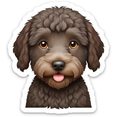 Dark brown gray labradoodle sticker