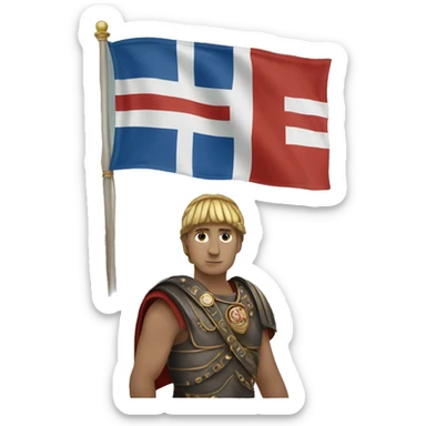 Roman Empire & Iceland flag sticker