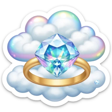 diamond ring on a dreamy cloud sticker