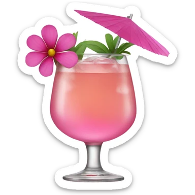 Cocktail with pink flowers sticker