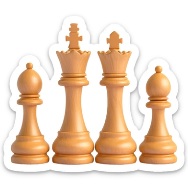three chess pawns, 3D style, light wood, smooth, premium, grouped together, no text sticker