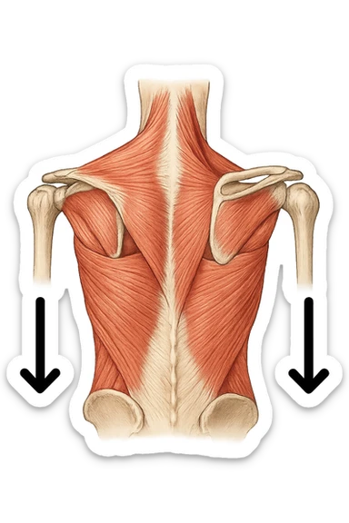 muscoli della spalla anatomia senza scritte fammi solo delle frecce ad indicare che la spalla deve abbassarsi sticker