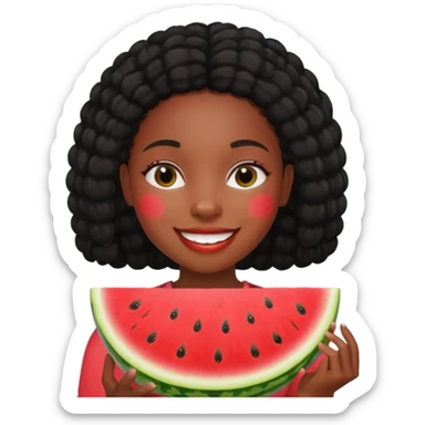Black girl with water melon sticker
